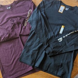 Carhartt Black and Maroon Long Sleeve Shirts